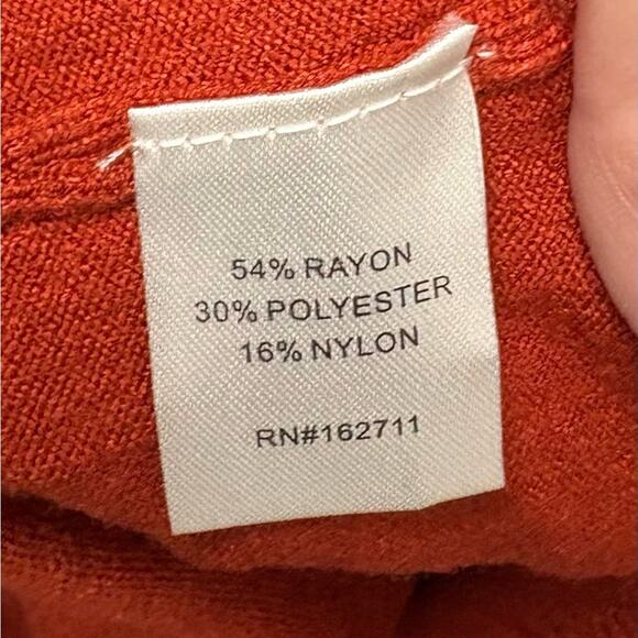 Love Ellie Sweater, Burnt Orange V Neck, Cris Cross Straps, Long Sleeve, Size XS - Picture 9 of 9